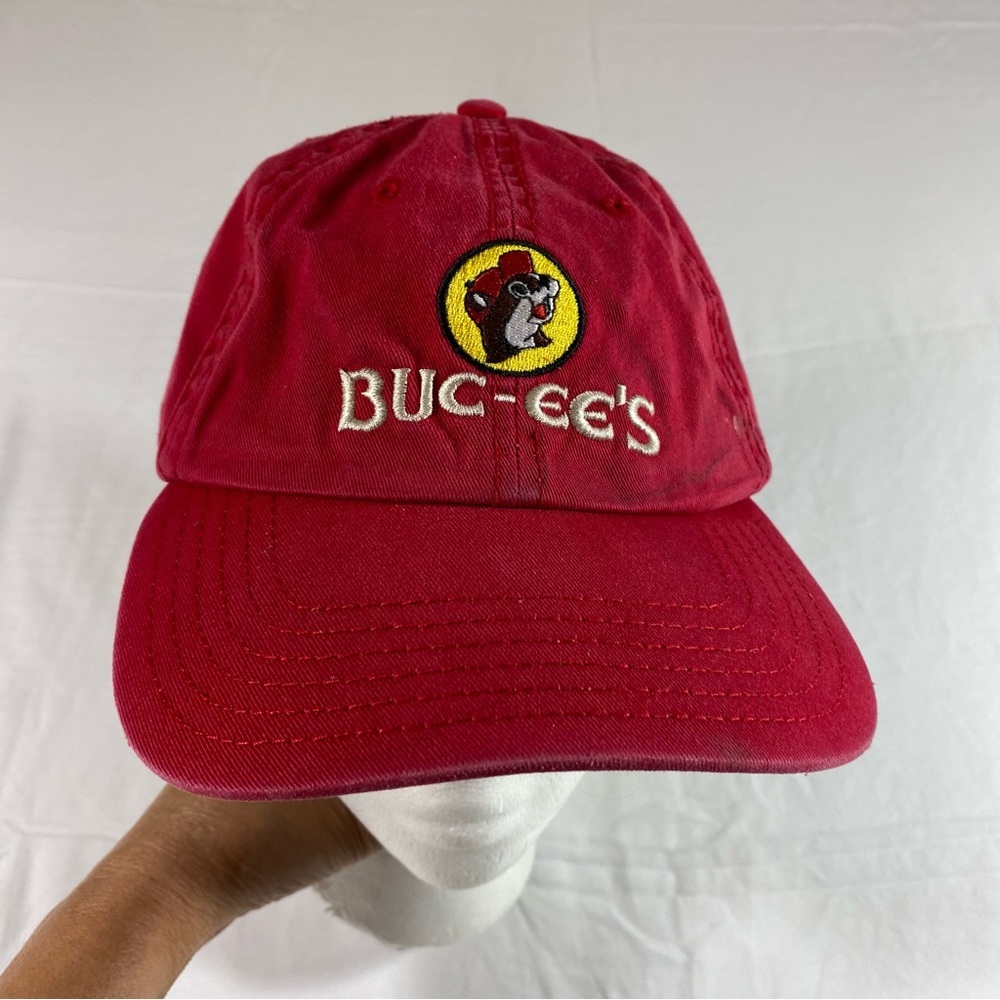 Otto Buc’ees Red Ball Cap One Size Snap Closure Face Buc’ees on the fron…